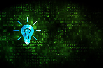 Image showing Business concept: Light Bulb on digital background