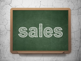 Image showing Advertising concept: Sales on chalkboard background