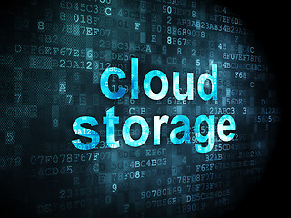 Image showing Cloud technology concept: Cloud Storage on digital background