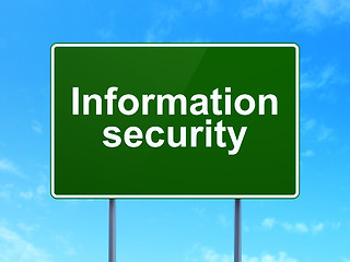 Image showing Security concept: Information Security on road sign background