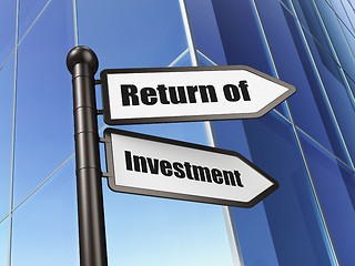 Image showing Finance concept: sign Return of Investment on Building background