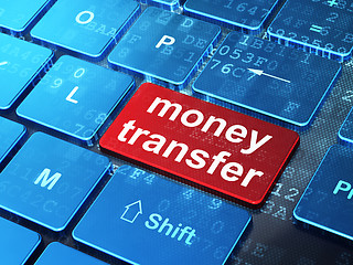 Image showing Finance concept: Money Transfer on computer keyboard background