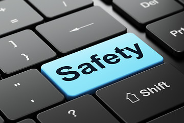 Image showing Security concept: Safety on computer keyboard background