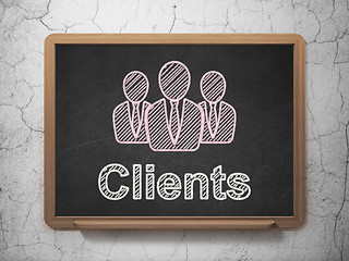 Image showing Business concept: Business People and Clients on chalkboard background