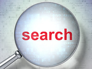 Image showing SEO web development concept: Search with optical glass