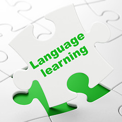 Image showing Education concept: Language Learning on puzzle background