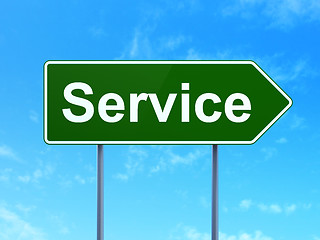 Image showing Finance concept: Service on road sign background
