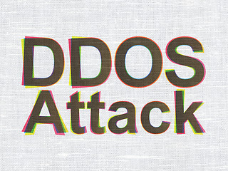 Image showing Security concept: DDOS Attack on fabric texture background