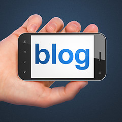 Image showing SEO web design concept: Blog on smartphone