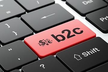 Image showing Finance concept: Finance Symbol and B2c on computer keyboard background