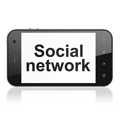 Image showing Social media concept: Social Network on smartphone