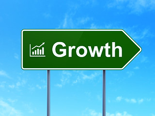 Image showing Business concept: Growth and Growth Graph on road sign background