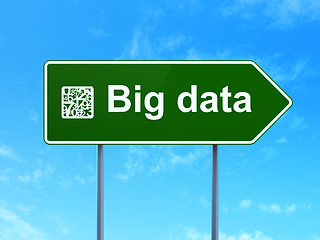 Image showing Data concept: Big Data and Numbers on road sign background