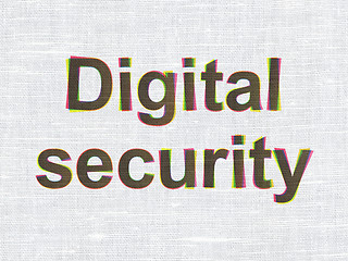 Image showing Privacy concept: Digital Security on fabric texture background