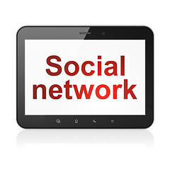 Image showing Social network concept: Social Network on tablet pc computer