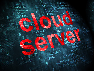 Image showing Cloud networking concept: Cloud Server on digital background