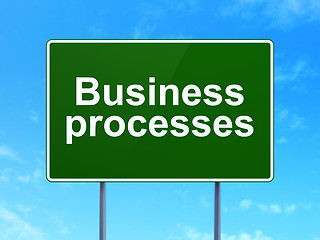 Image showing Finance concept: Business Processes on road sign background