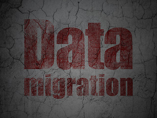 Image showing Information concept: Data Migration on grunge wall background