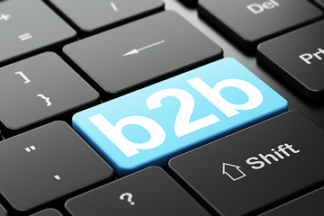 Image showing Business concept: B2b on computer keyboard background