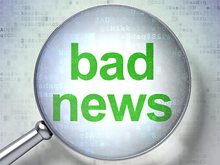 Image showing News concept: Bad News with optical glass