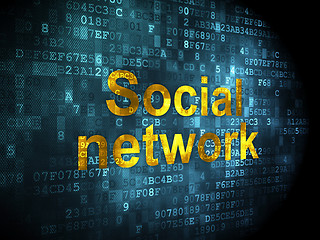 Image showing Social network concept: Social Network on digital background