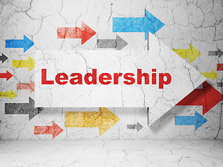 Image showing Business concept: arrow with Leadership on grunge wall background