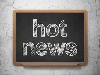 Image showing News concept: Hot News on chalkboard background