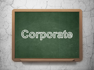 Image showing Business concept: Corporate on chalkboard background