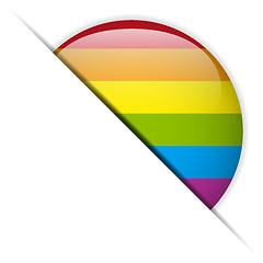 Image showing Gay Flag Circle Striped Button