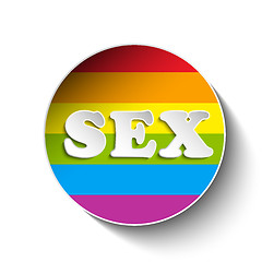 Image showing Gay Flag Circle Striped Sticker