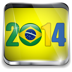 Image showing Brazil 2014 Soccer with Brazilian Flag