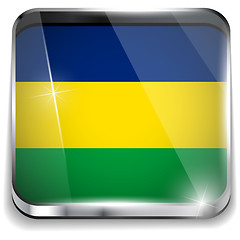 Image showing Brazil Flag Square Yellow Green Blue Background