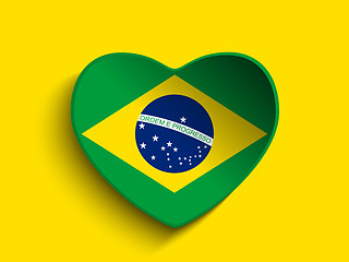 Image showing Brazil 2014 Heart with Brazilian Flag