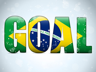 Image showing Brazil 2014 Goal Soccer Letters with Brazilian Flag