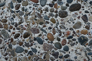 Image showing  Pebble concrete wall