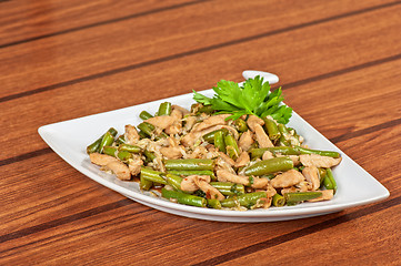 Image showing Green beans with chicken