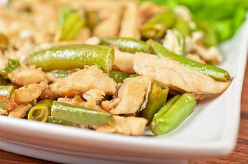 Image showing Green beans with chicken