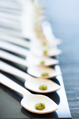 Image showing Wasabi paste on spoons