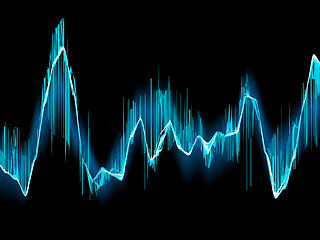 Image showing Bright sound wave on a dark blue. EPS 10