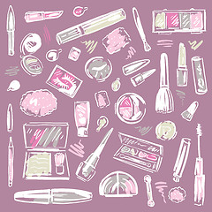 Image showing Cosmetics.  Makeup set.