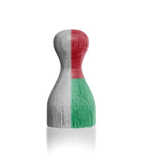 Image showing Wooden pawn with a flag painting
