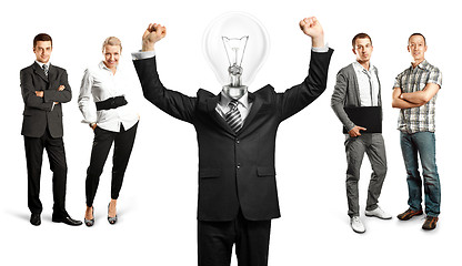 Image showing Business Team With Lamp Head