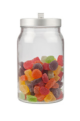 Image showing Jar of gummy candy