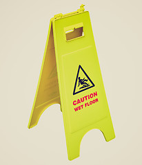 Image showing Retro look Wet Floor sign