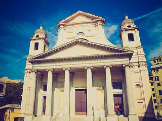 Image showing Retro look Santissima Annunziata church in Genoa Italy