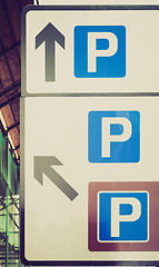 Image showing Retro look Parking sign