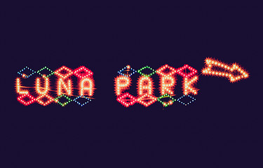 Image showing Retro look Luna park sign