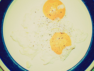 Image showing Retro look Fried egg