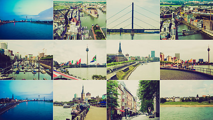 Image showing Retro look Duesseldorf landmarks