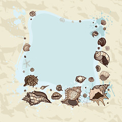 Image showing Summer Frame of seashells.